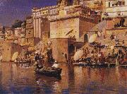 Edwin Lord Weeks On the River Ganges, Benares oil on canvas